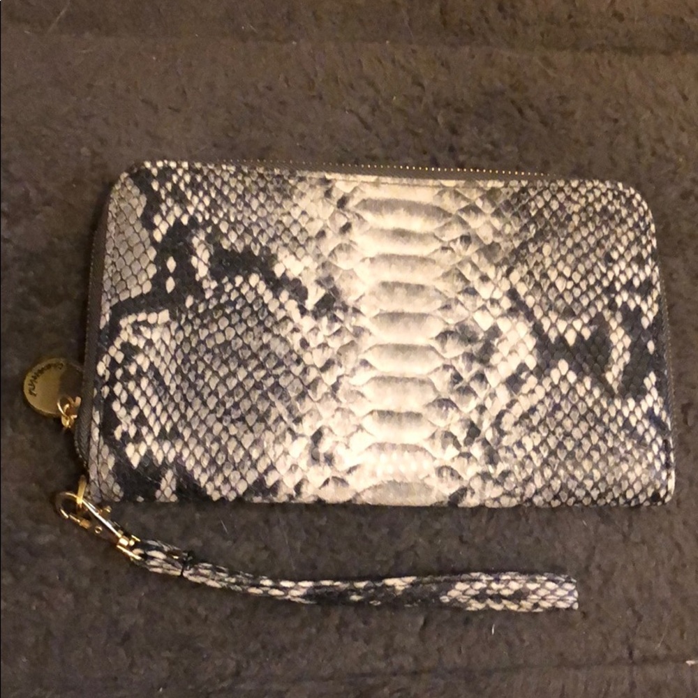 Snake print wristlet